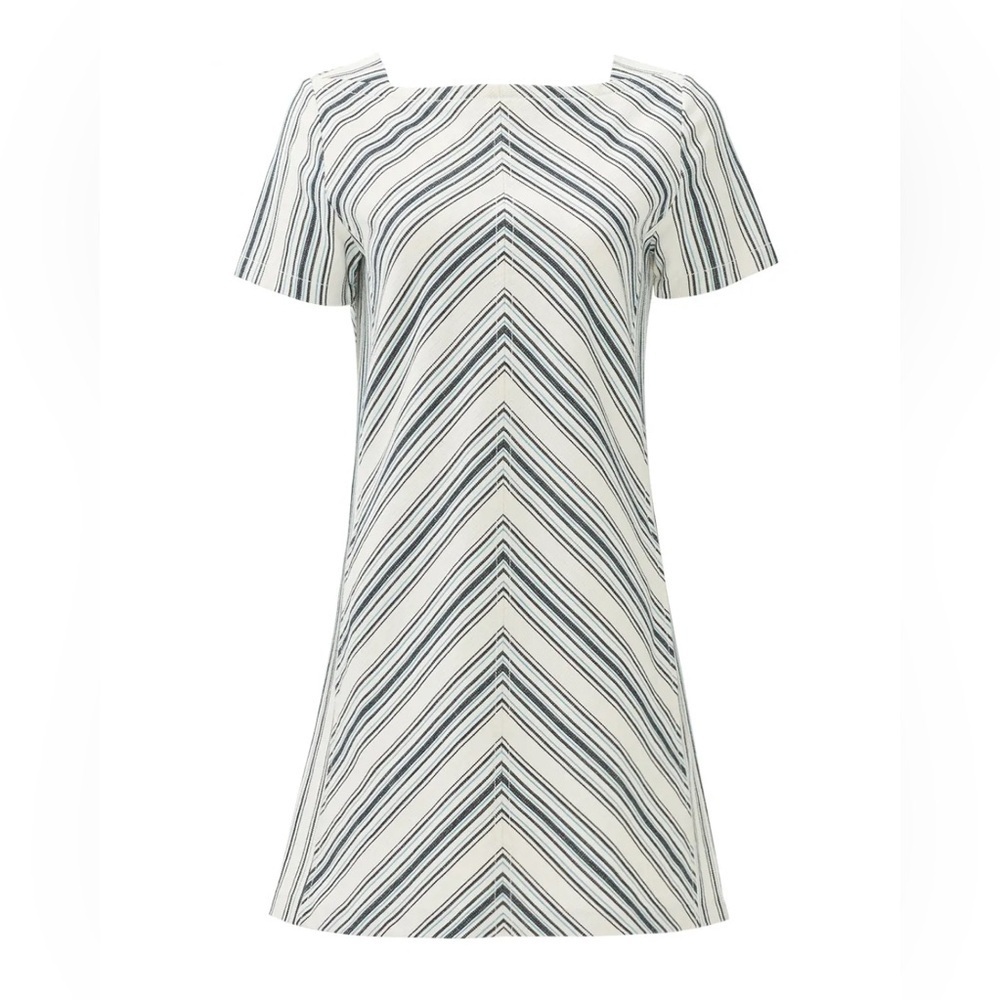 See By Chloe Cotton Linen Mix Stripe Shift Dress - Picture 13 of 16